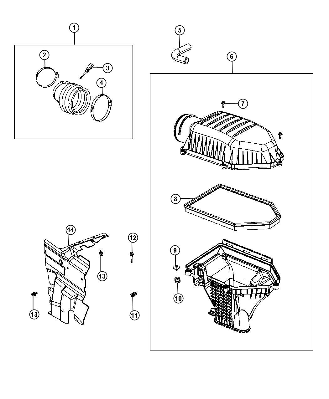 Diagram Air Cleaner. for your Dodge Charger  