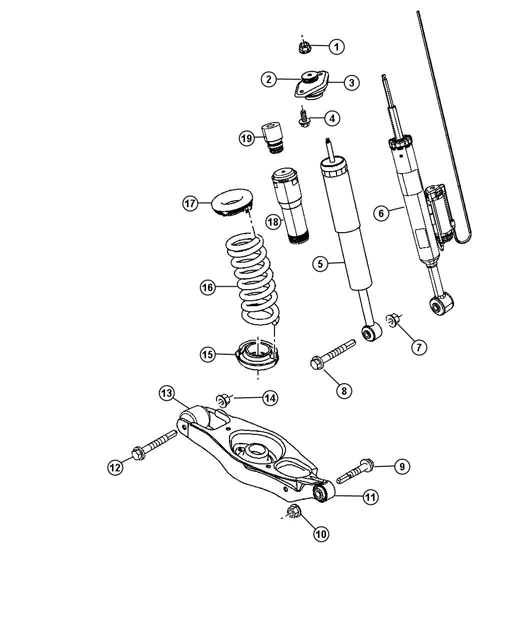 Diagram Rear Shocks,Spring Link. for your 2013 Dodge Charger  SE 