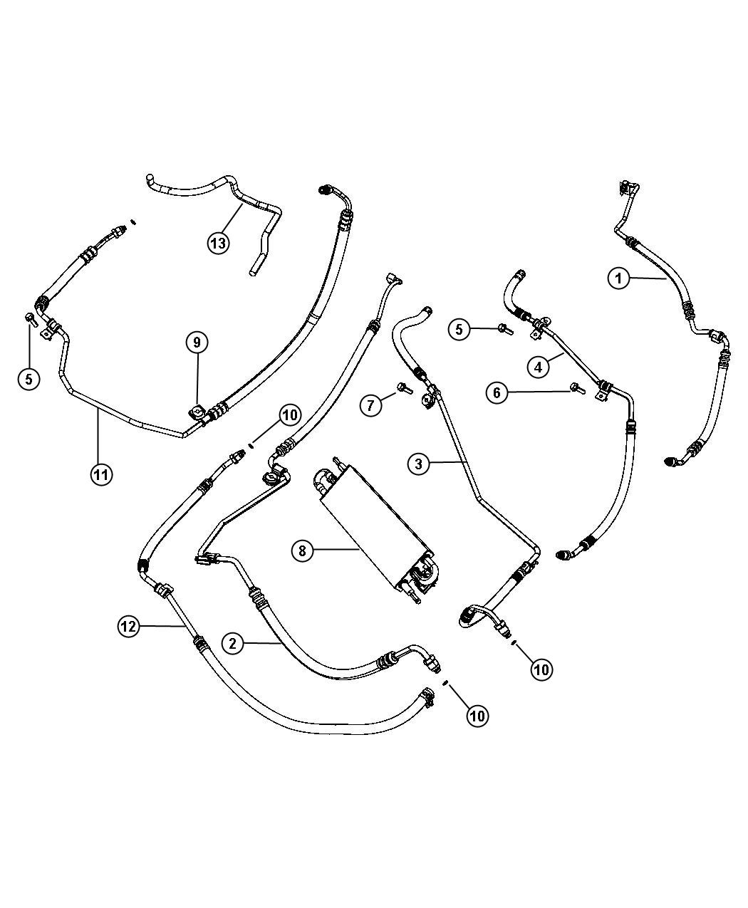 Diagram Power Steering Hoses. for your Dodge Charger  