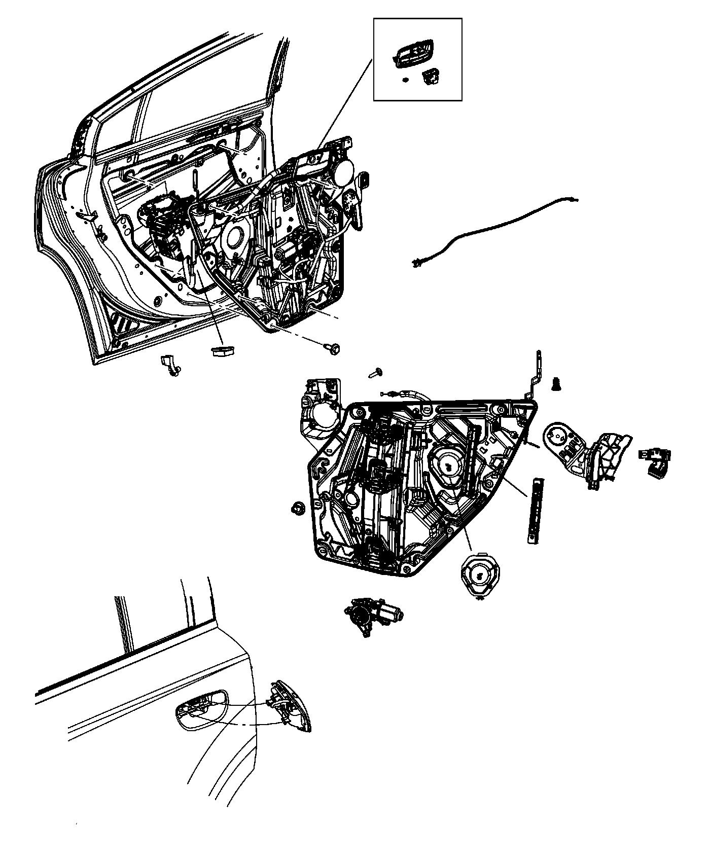 Diagram Rear Door, Hardware Components, Charger. for your Dodge