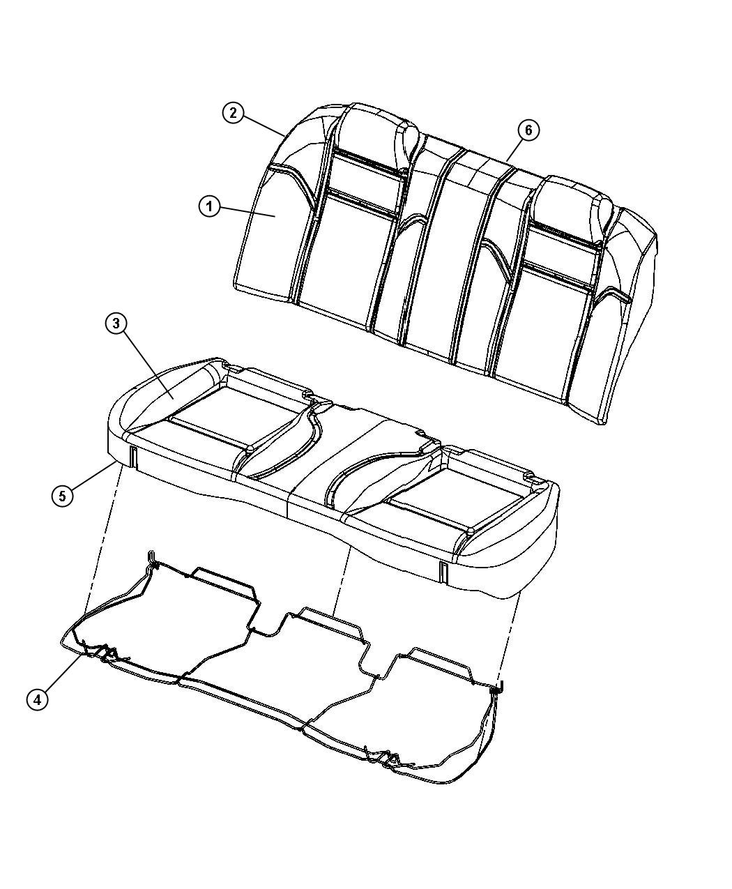 Diagram Rear Seat - Bench - Trim Code [C8]. for your 2016 Dodge Journey   