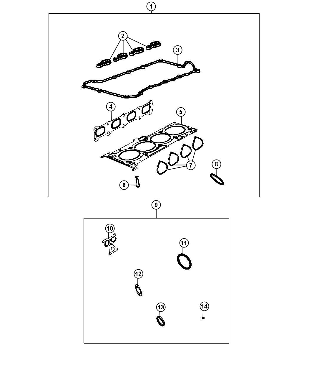 Engine Gasket Kits 2.0L [2.0L I4 DOHC WGE Engine]. Diagram