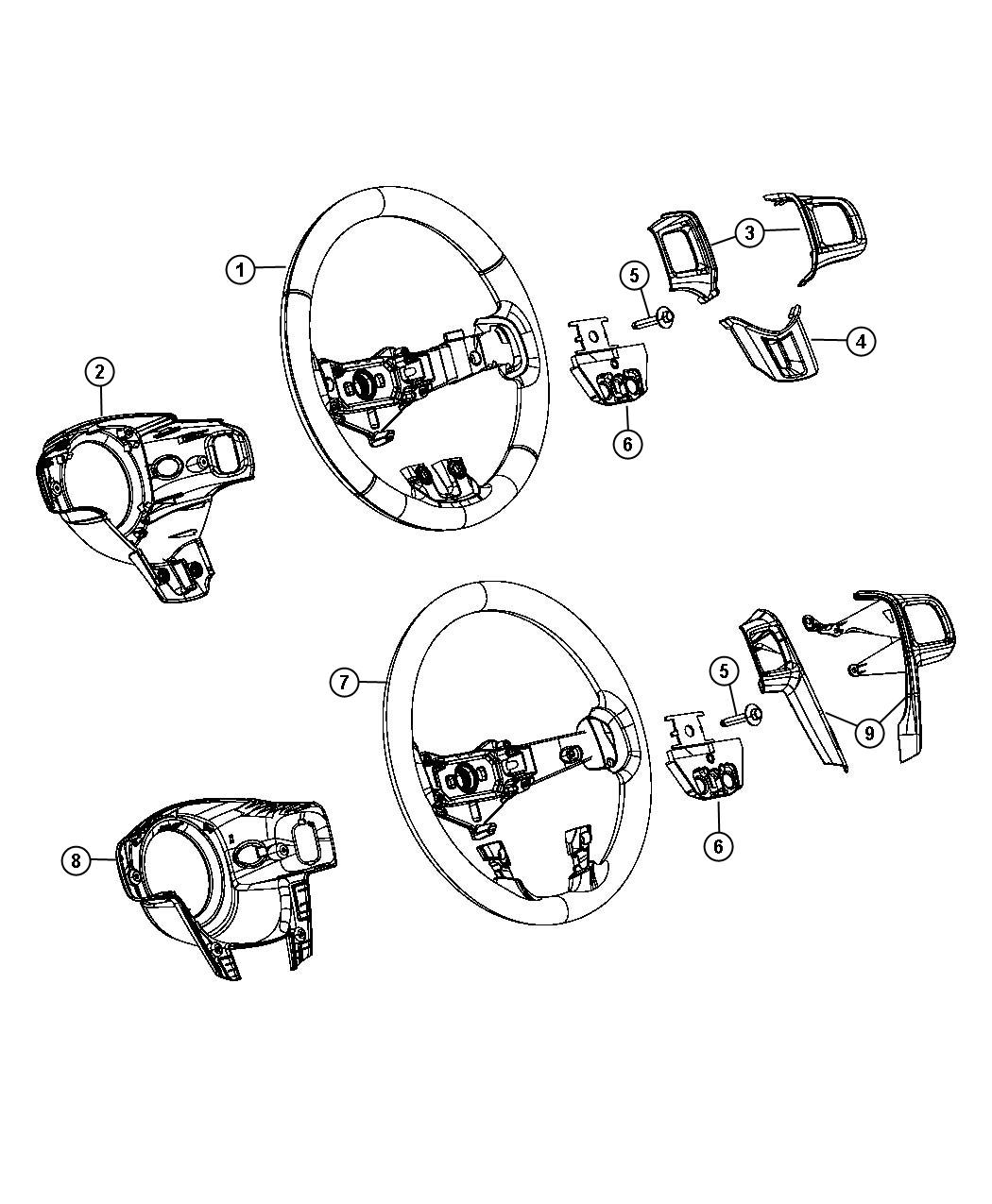 Steering Wheel Assembly. Diagram