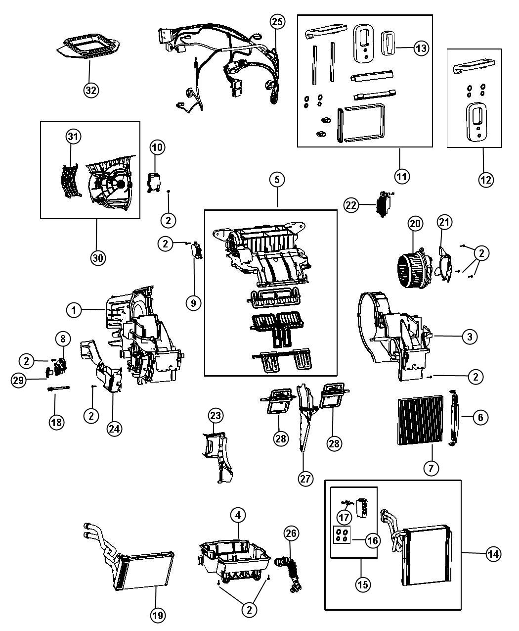 Diagram A/C and Heater Unit. for your 1999 Chrysler 300  M 