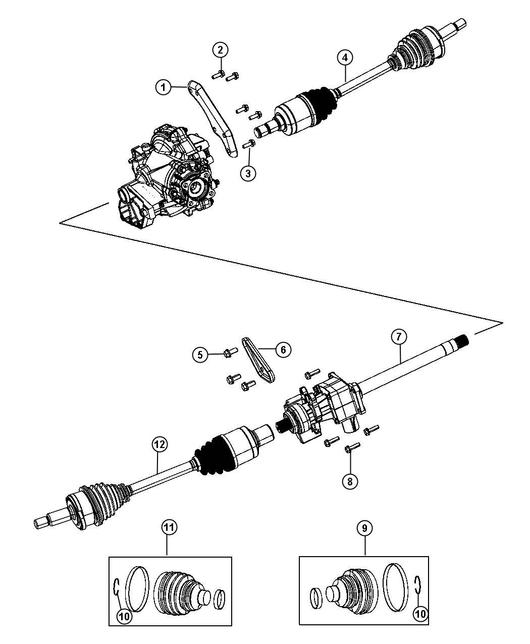 Diagram Shafts, Drive, Front, AWD. for your 2002 Dodge Grand Caravan   