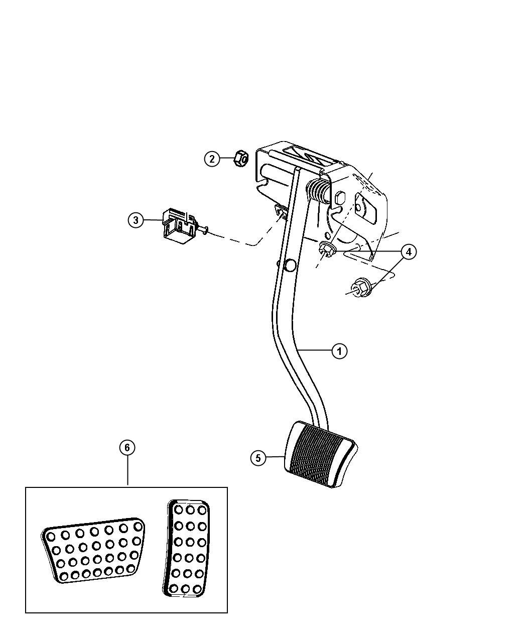 Diagram Pedal, Brake, Non-Adjustable, [Non Adjustable Pedals]. for your Chrysler