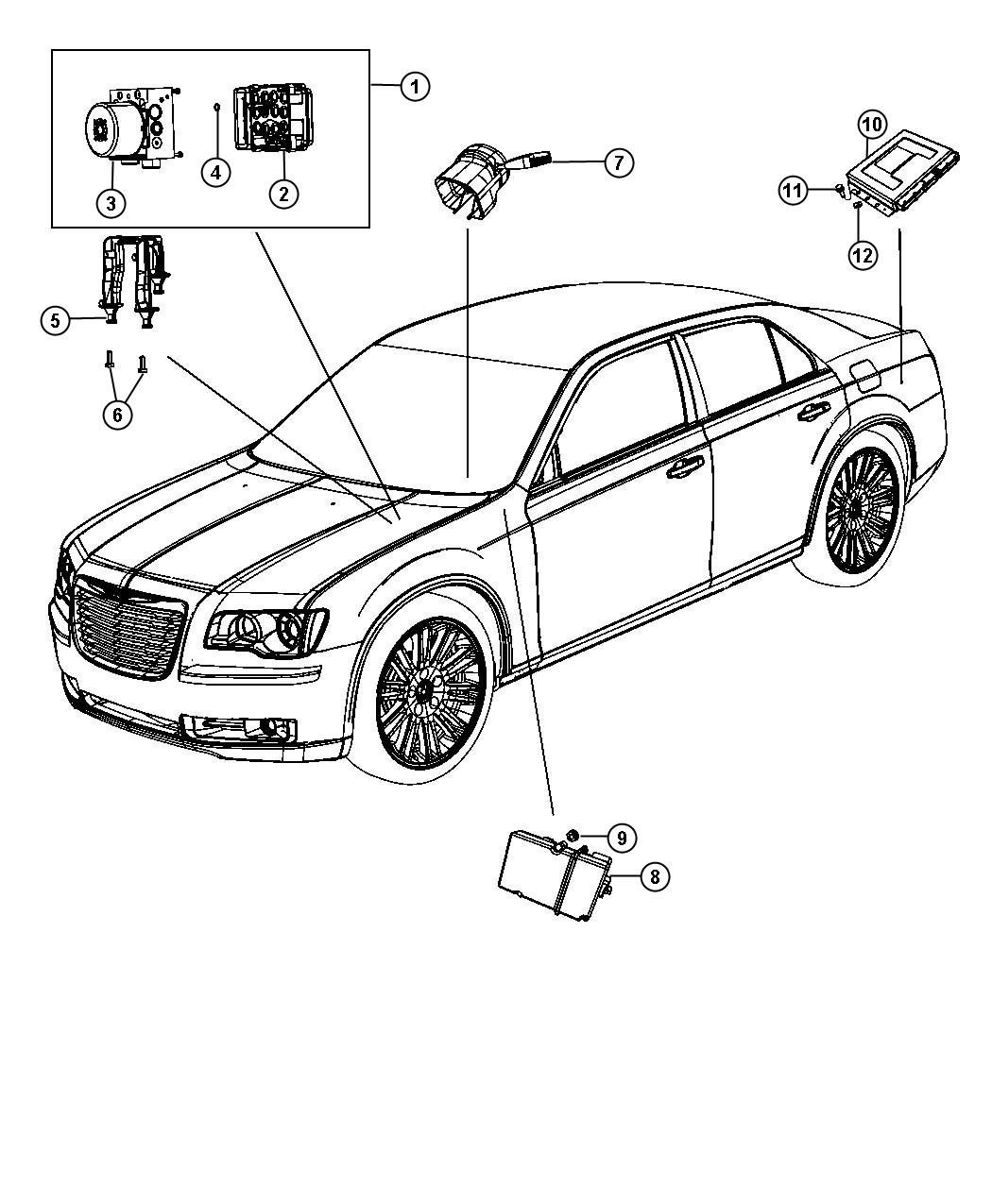 Diagram Modules, Brakes, Suspensions, and Steering. for your Chrysler 300  