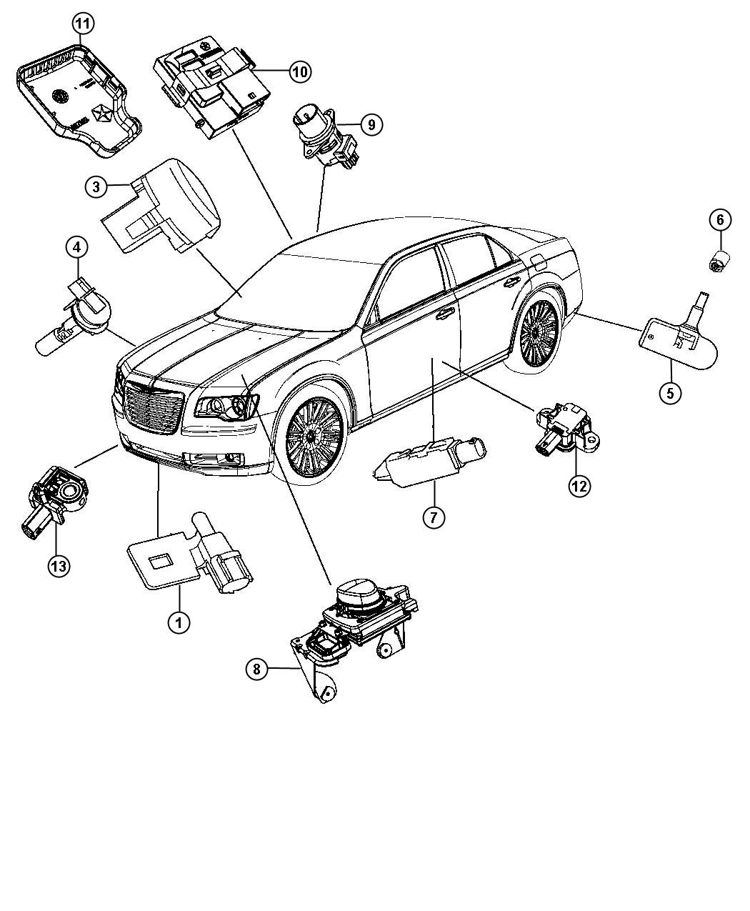 Diagram Sensors, Body. for your 2015 Dodge Charger   