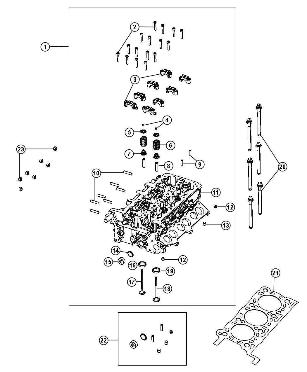 Diagram Cylinder Heads 3.0L Diesel [3.0L V6 Turbo Diesel Engine]. for your 1999 Chrysler 300 M  