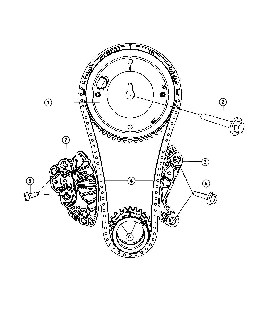 Diagram Timing System 5.7L [5.7L V8 HEMI MDS VVT Engine]. for your Chrysler 300 M 