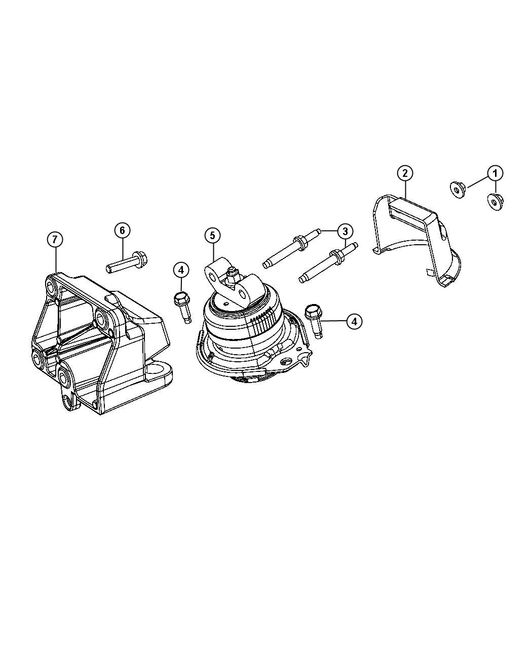 Full size assembly image of Engine Mounting Right Side AWD 5.7L [5.7L V8 HEMI MDS VVT Engine]. (1/1)
