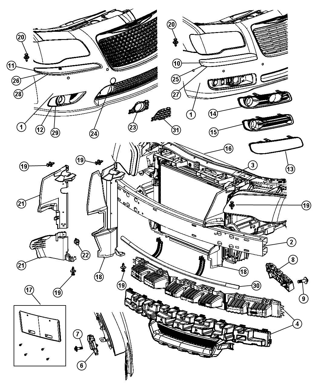 Diagram Fascia, Front. for your Chrysler 300  