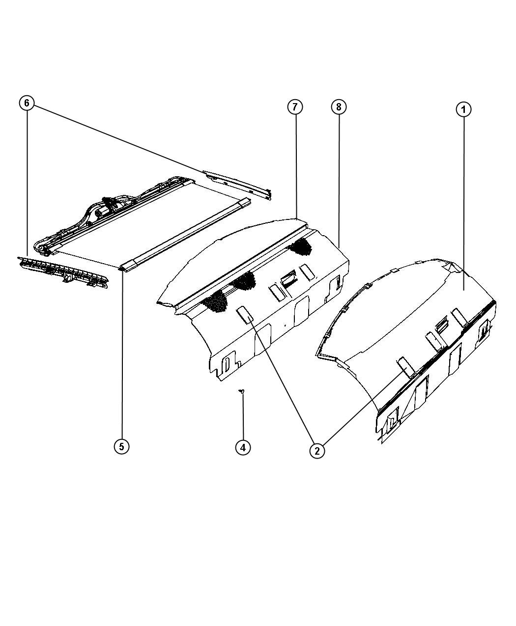 Diagram Rear Shelf Panel. for your 2013 Chrysler 300   