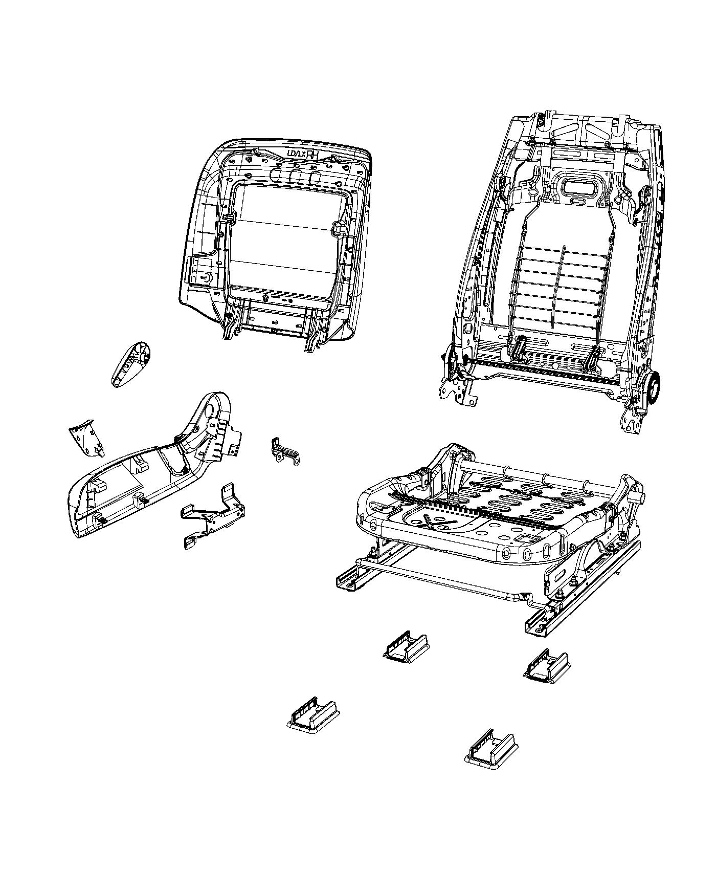 Diagram Adjusters, Recliners, and Shields - Passenger Seat - Manual. for your Chrysler 300  M