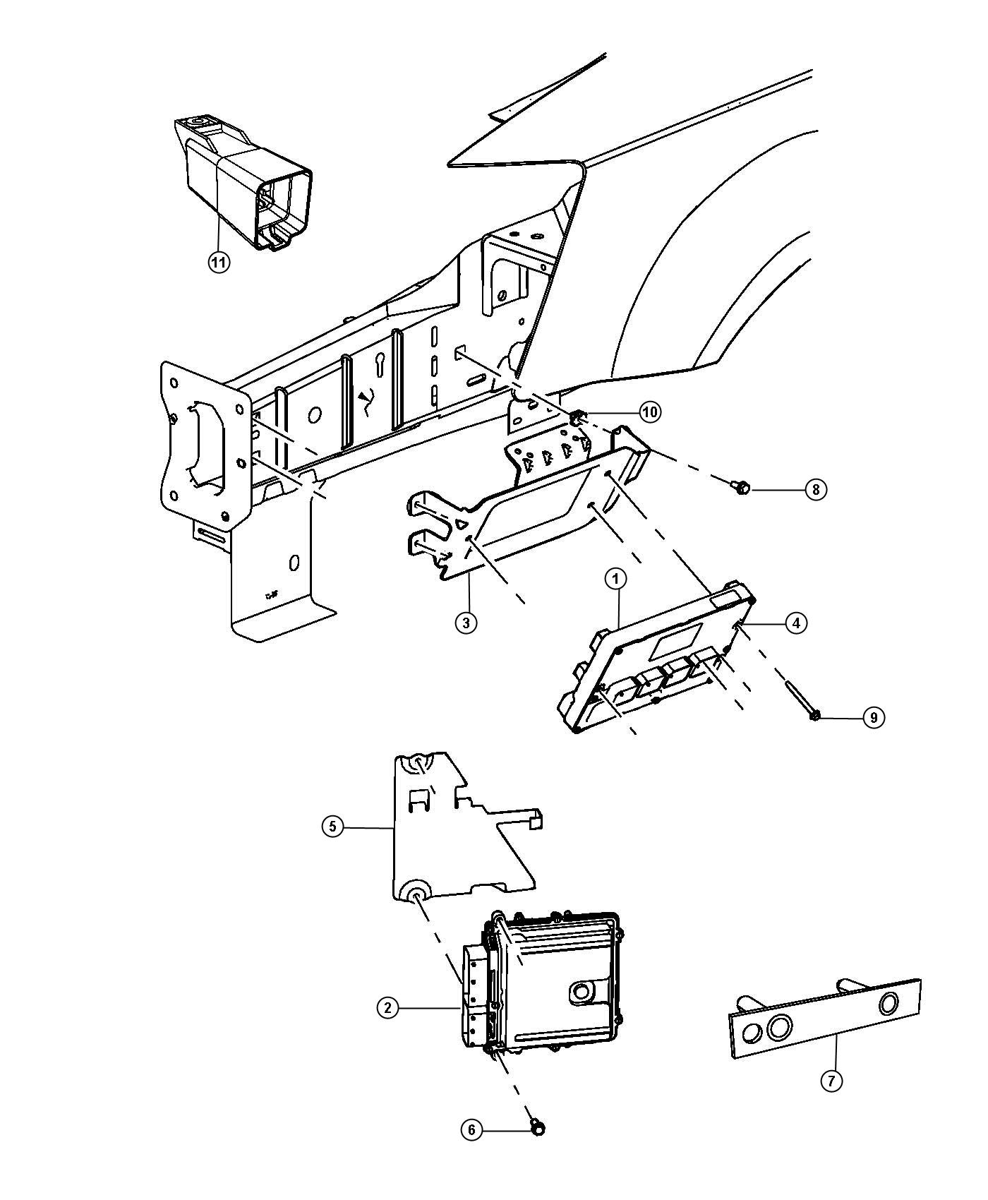 Diagram Modules Engine Compartment. for your 1998 Dodge Ram 2500   