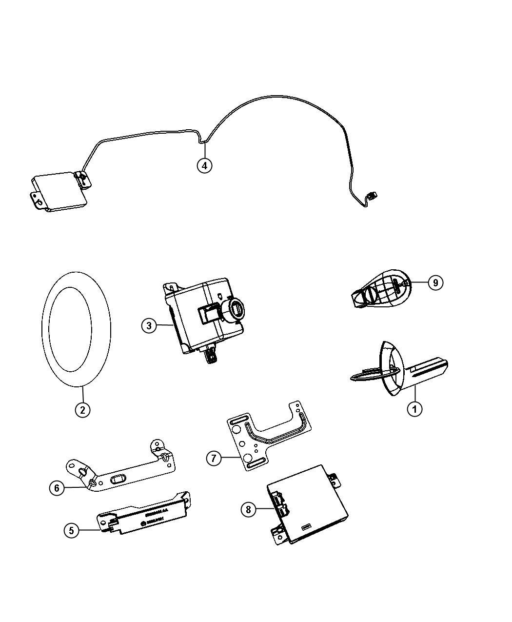 Diagram Receiver Modules Keys and Key FOBS. for your Fiat