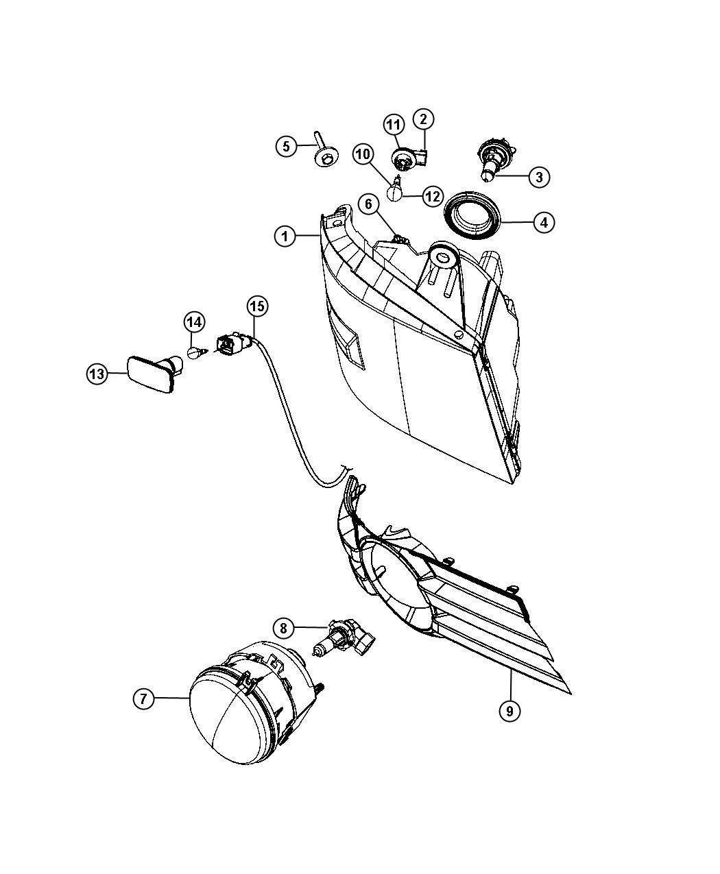 Diagram Lamps Front. for your 2001 Chrysler 300  M 