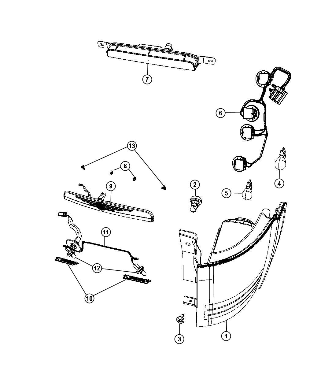 Diagram Lamps Rear. for your 2013 Chrysler Town & Country   