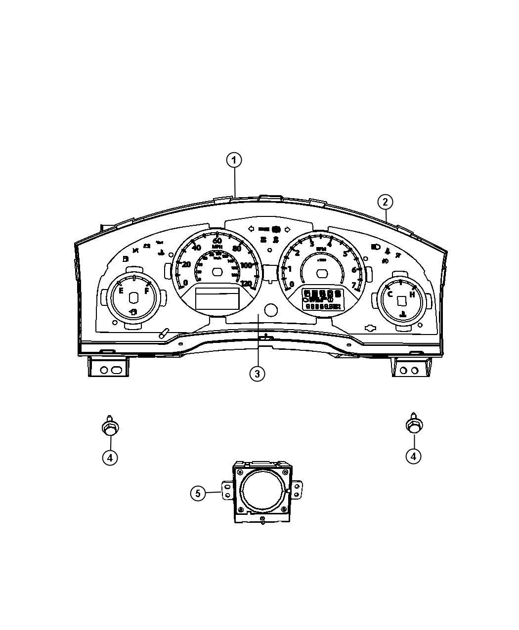 Dodge Grand Caravan Cluster. Instrument panel. [instrument - 05091631AA ...