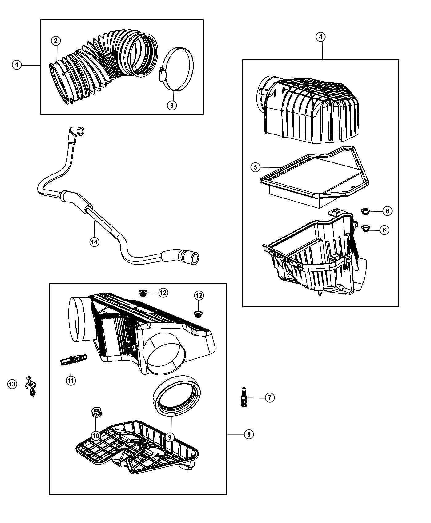 Diagram Air Cleaner. for your 2003 Dodge Grand Caravan   