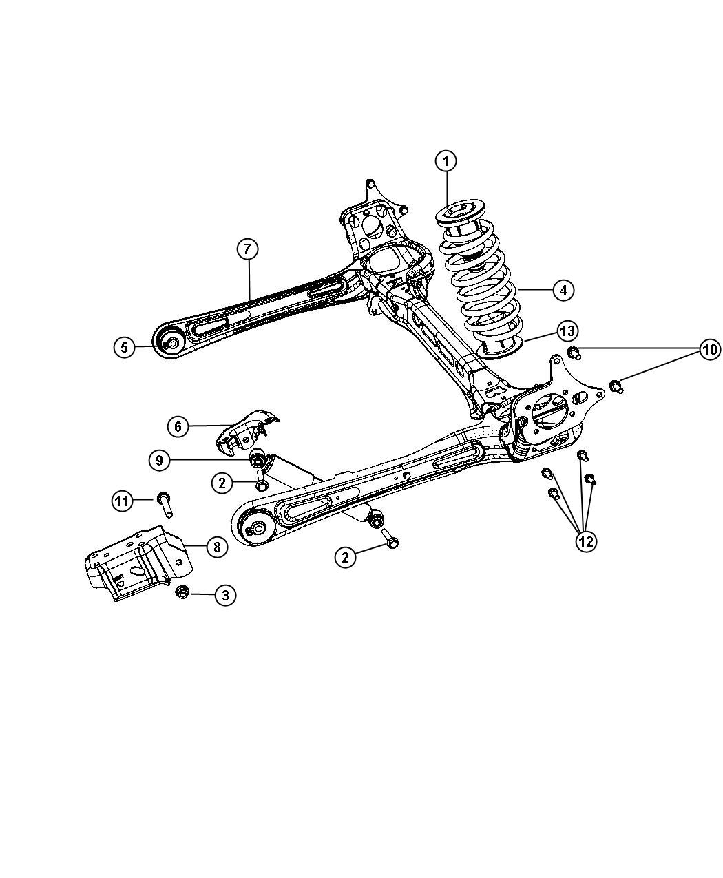 Diagram Suspension,Rear. for your Ram Cargo Van  