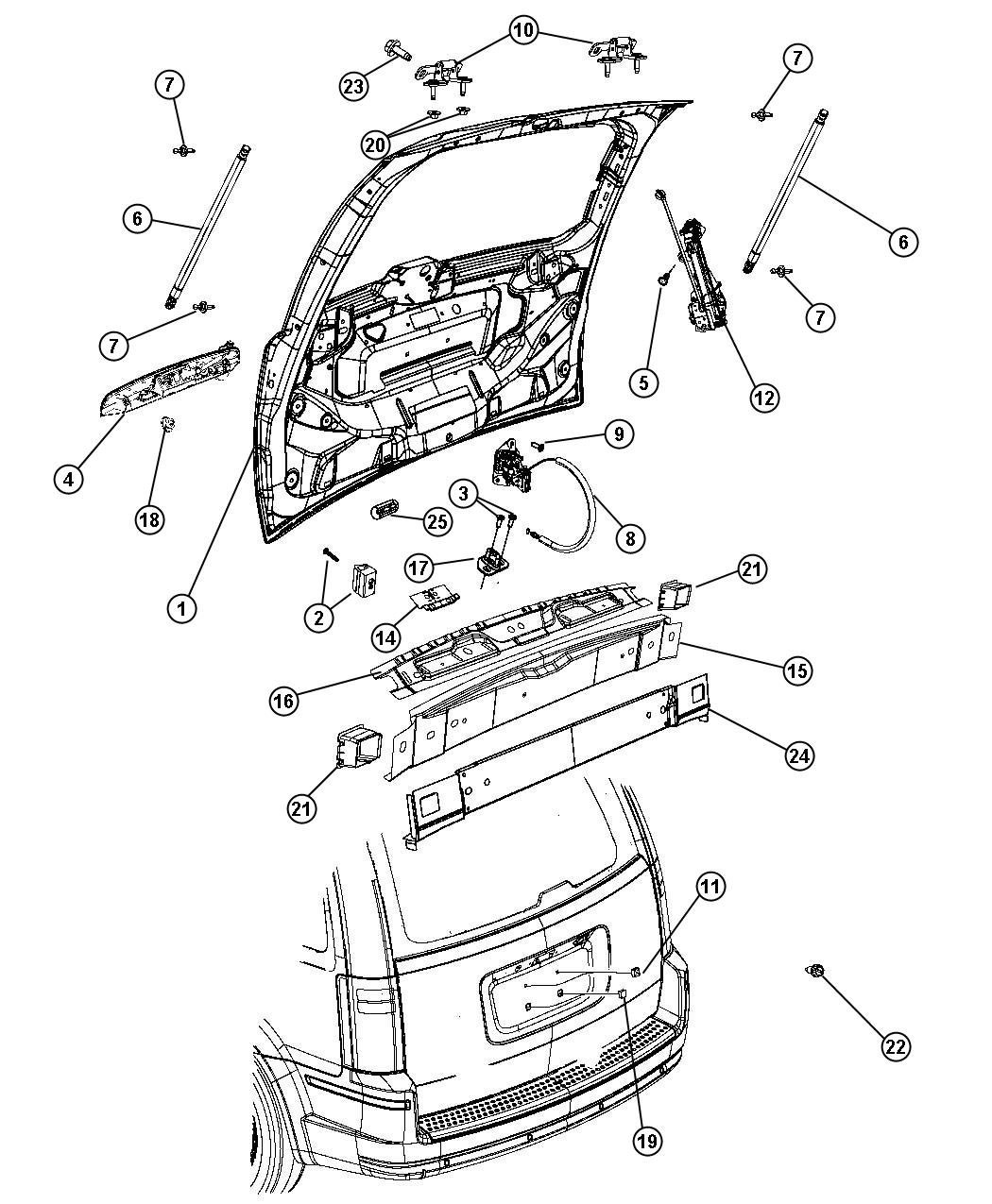 Diagram Liftgates. for your 2013 Chrysler Town & Country   