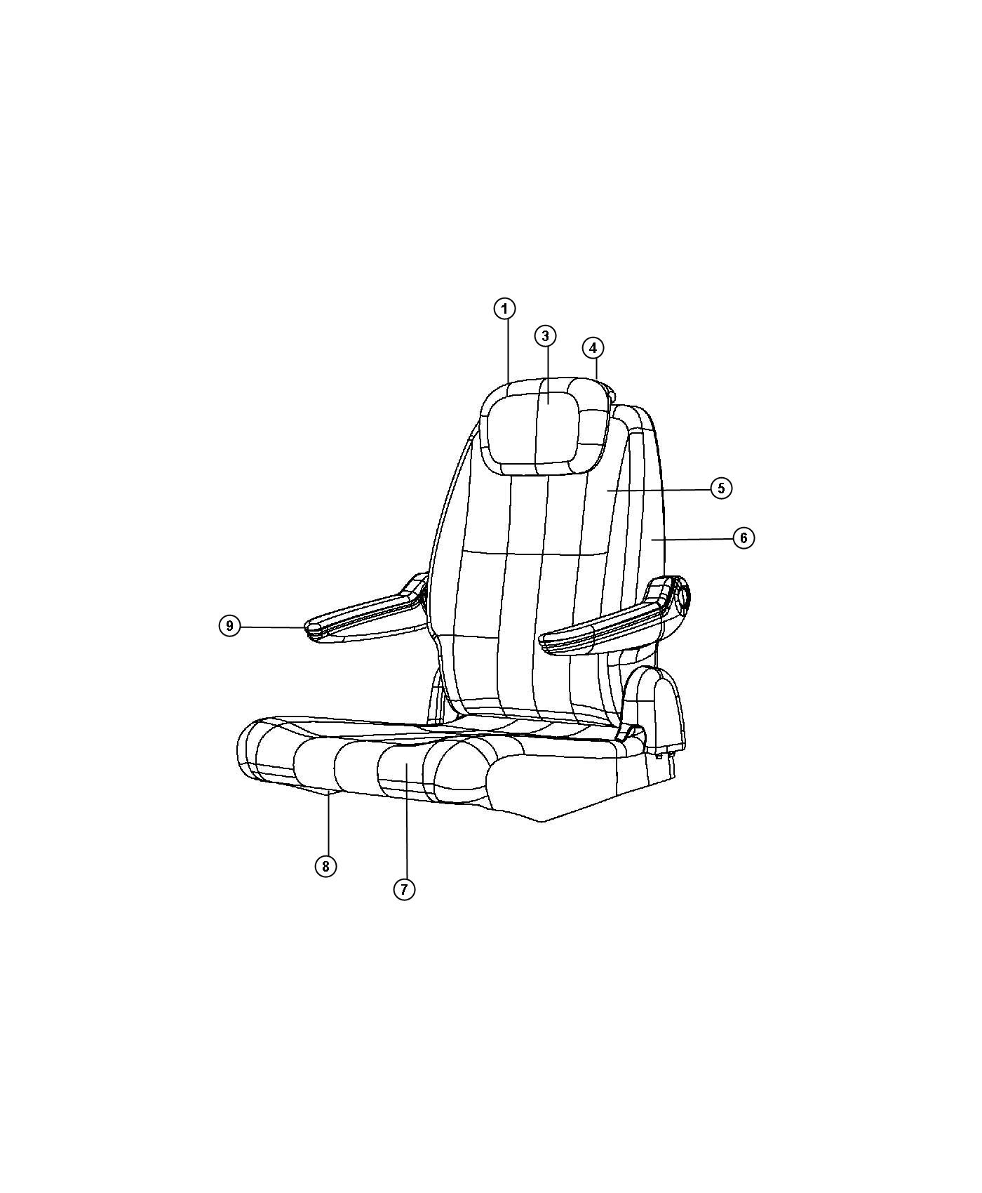 Diagram Rear Seat - Quad - Stow and Go - Trim Code [AL]. for your 2000 Chrysler 300 M  