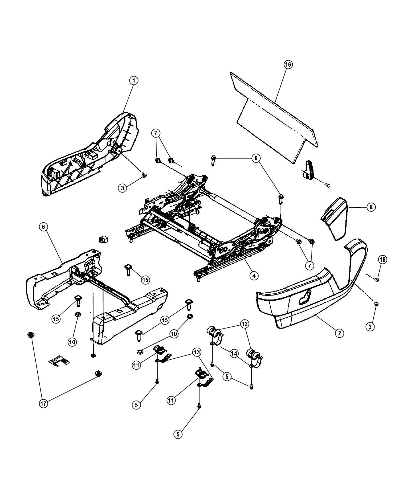 Diagram Adjusters, Recliners and Shields - Driver Side - Power. for your Dodge Grand Caravan  
