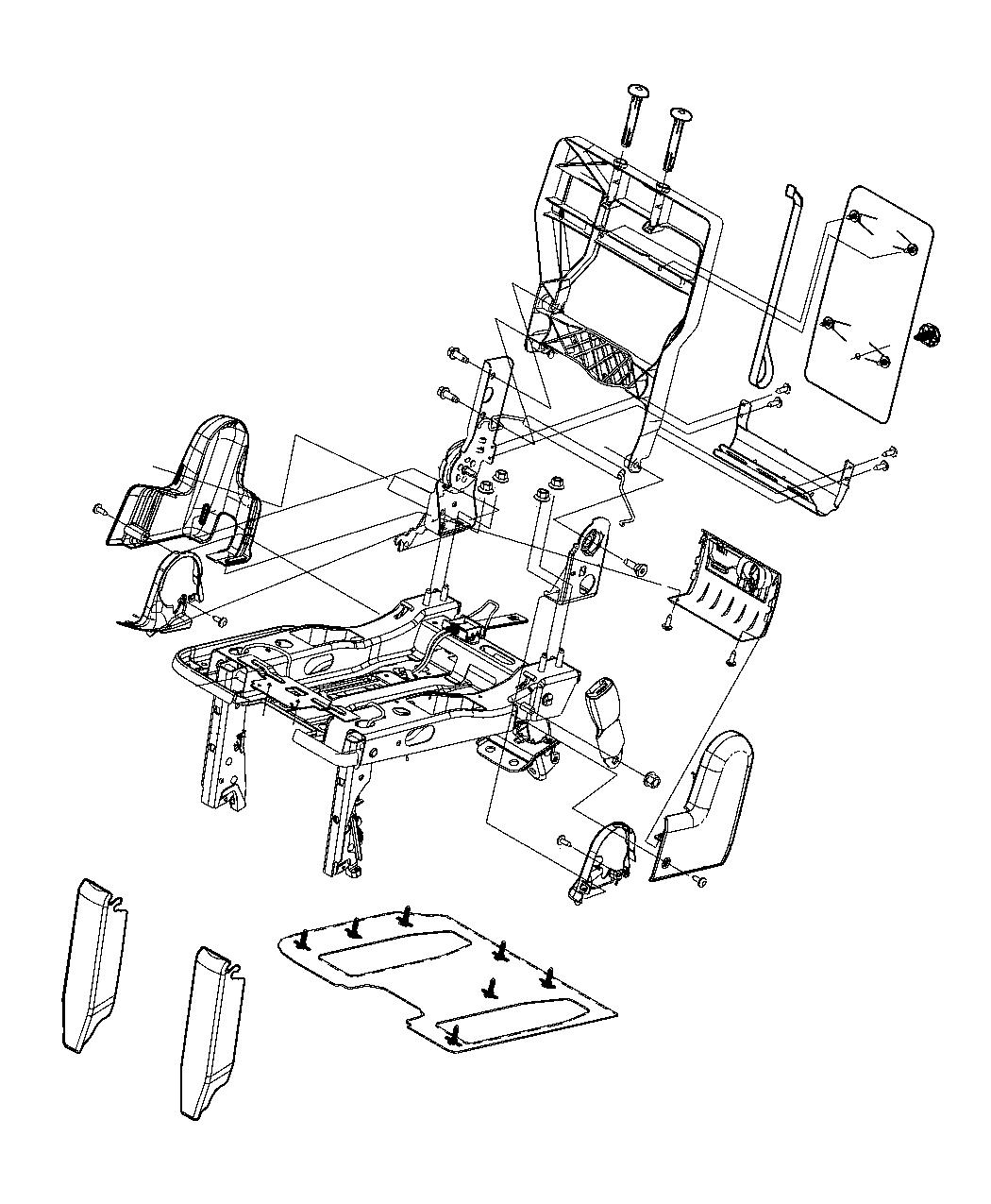 Diagram Third Row - 60/40 Stow and Go - 40% Side. for your 2004 Dodge Grand Caravan   