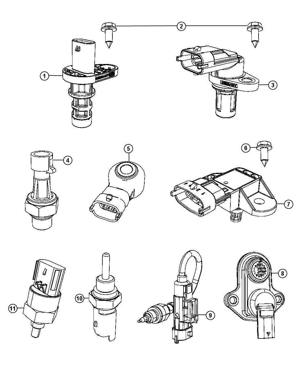 Diagram Sensors, Engine. for your Dodge Dart  