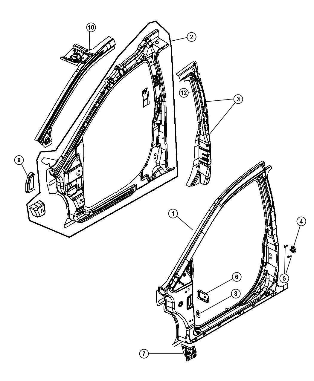 Diagram Front Aperture Panel. for your 2019 Dodge Charger Pursuit  