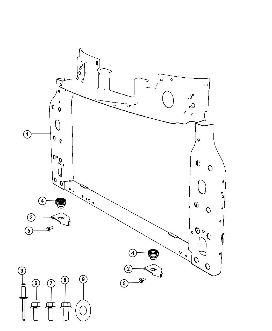 Diagram Radiator Support. for your Fiat 500X  