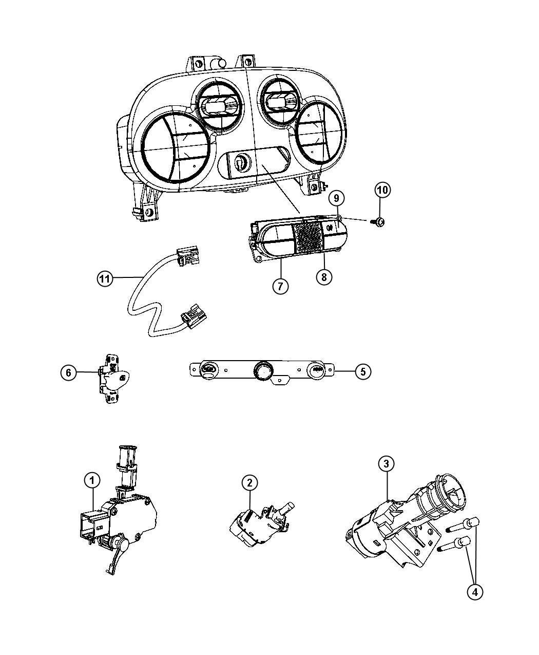 Diagram Switches Instrument Panel. for your Dodge Avenger  