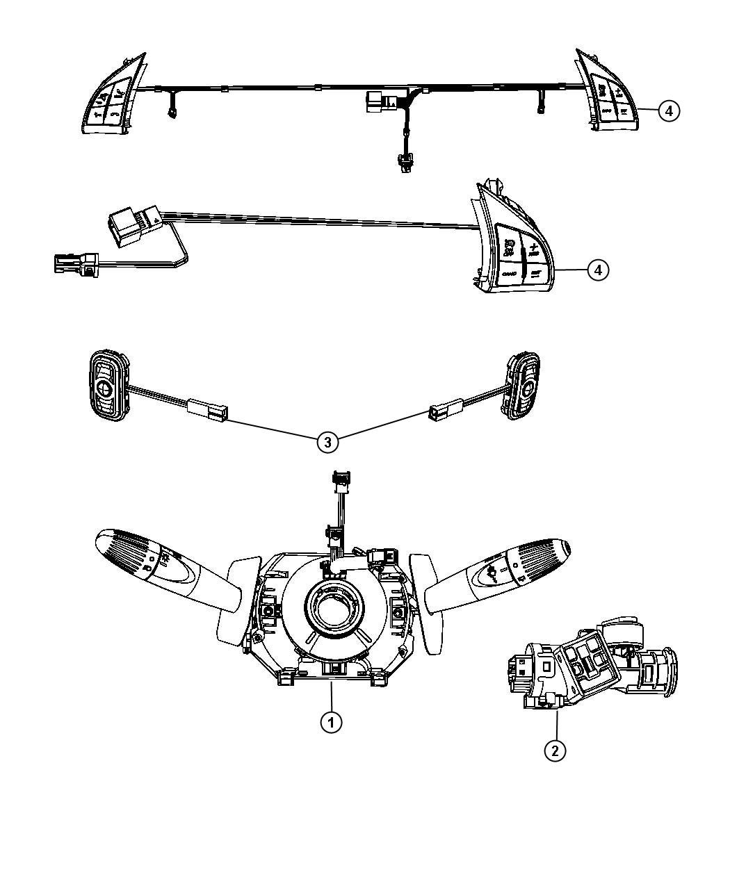 Diagram Switches Steering Column and Wheel. for your Fiat 500X  