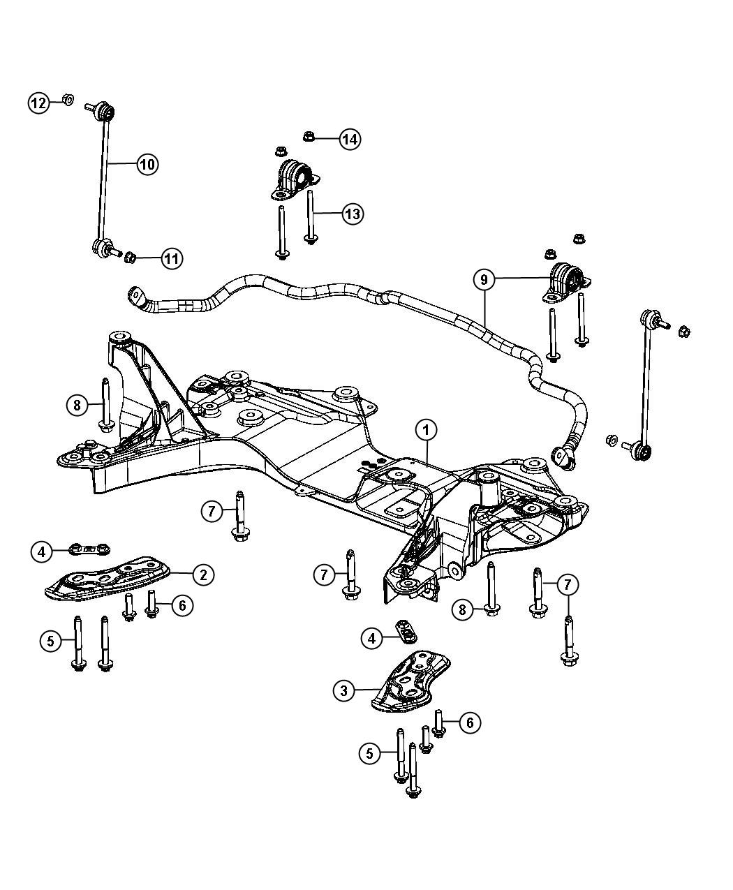 Diagram Crossmember, Front Suspension. for your 2003 Chrysler 300  M 