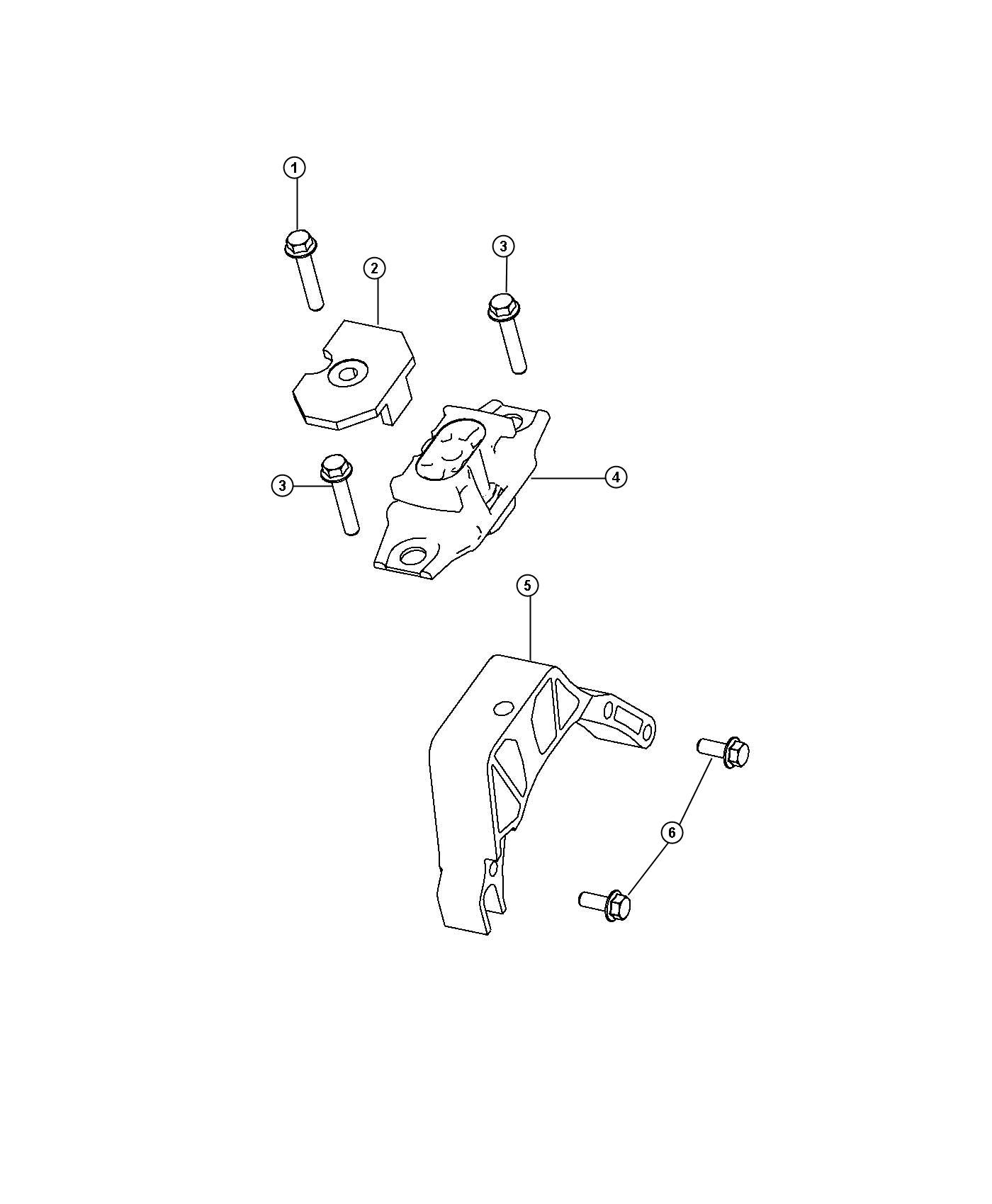 Diagram Engine Mounting Left Side FWD 1.4L Turbocharged [1.4L I4 16V MultiAir Turbo Engine]. for your 2001 Chrysler 300  M 