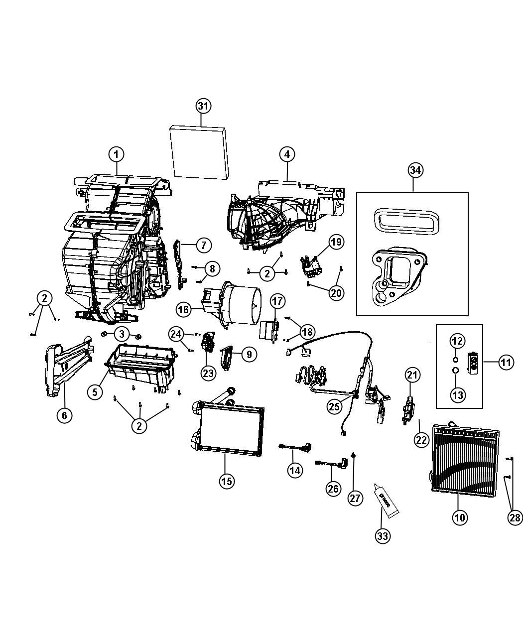 Diagram A/C and Heater Unit. for your 2000 Chrysler 300  M 