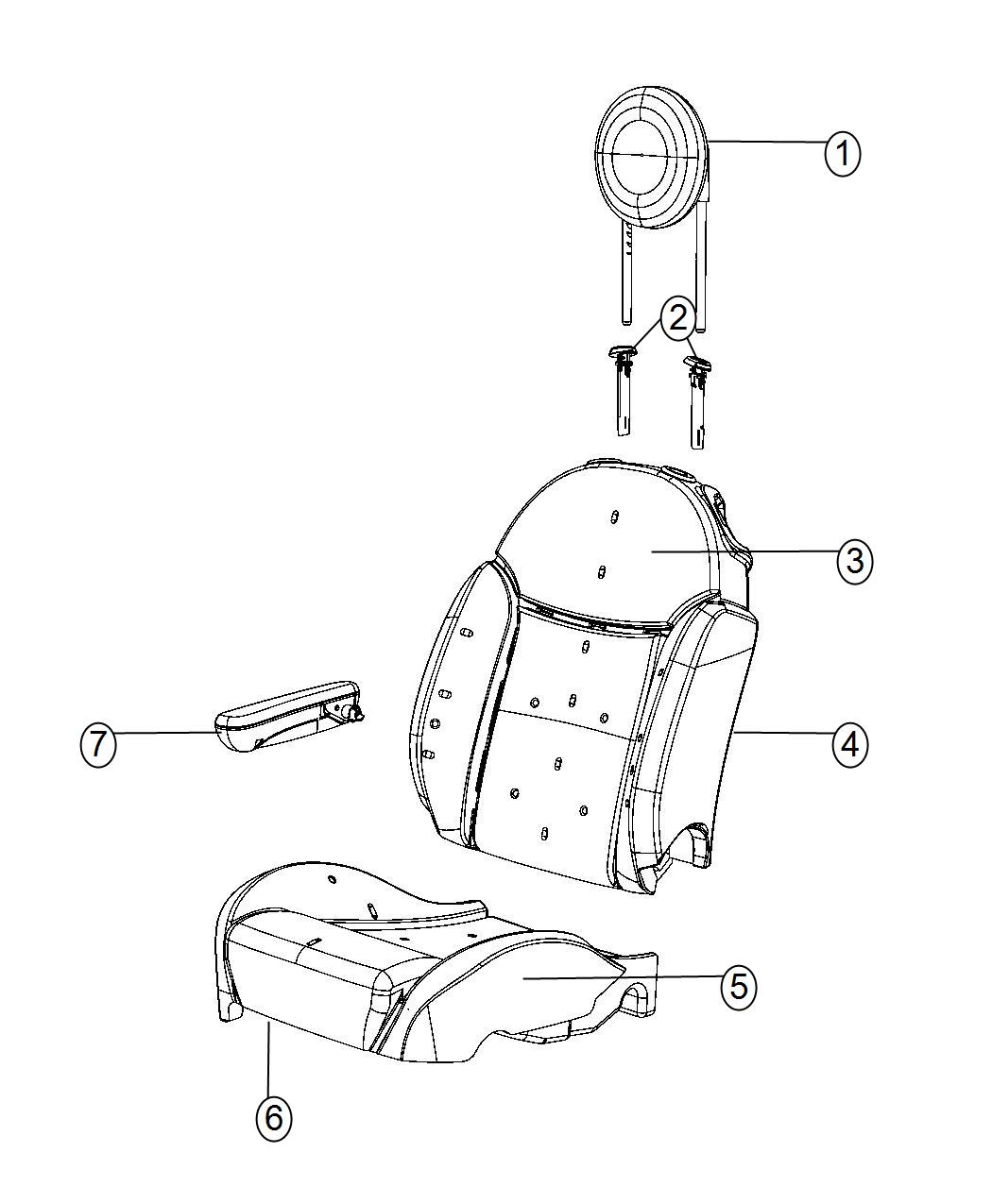 Front Seat - Bucket - Trim Code [C7]. Diagram
