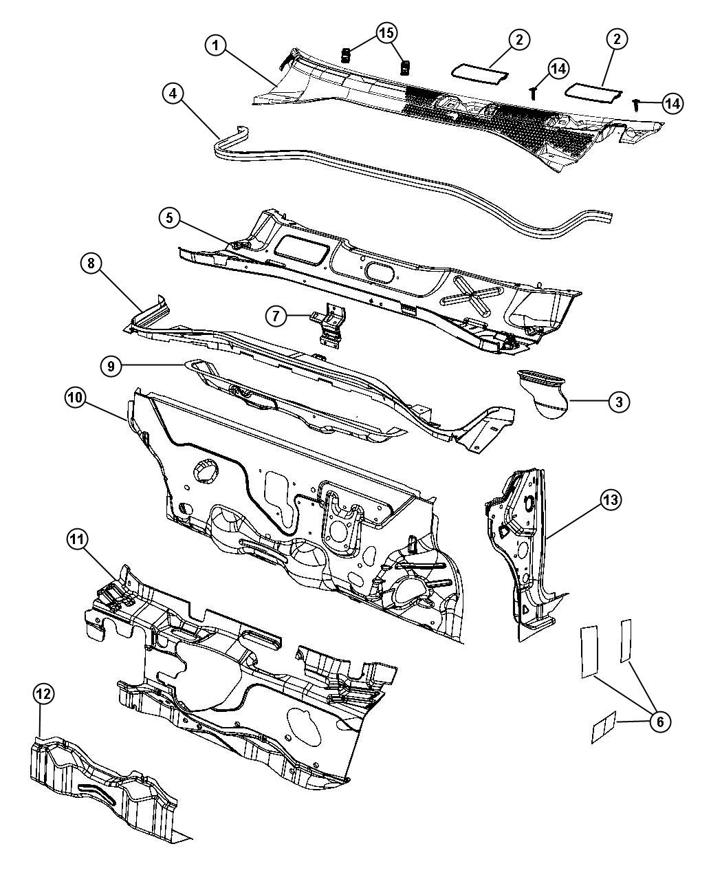 Diagram Cowl. for your Chrysler 300  M