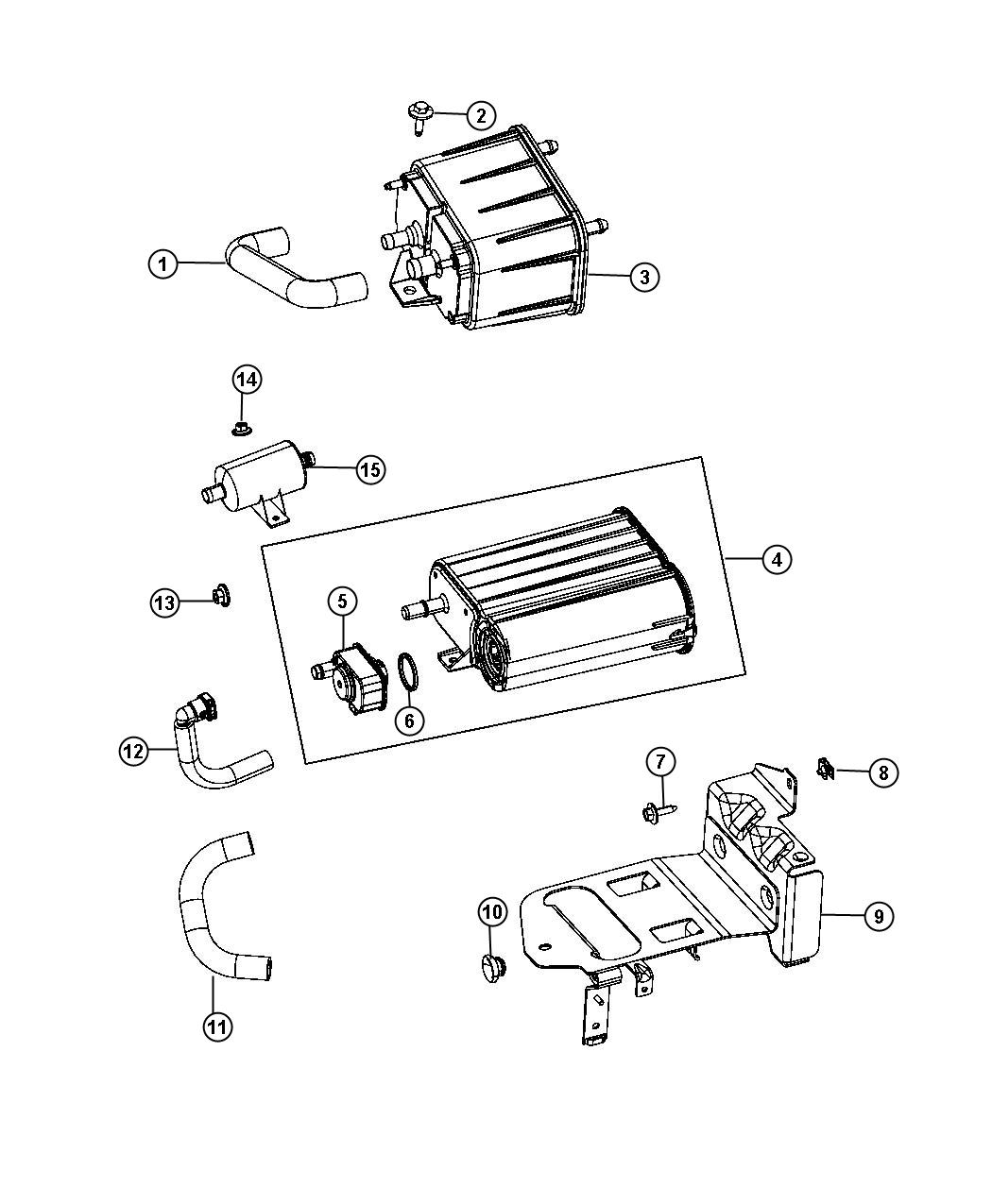 Vacuum Canister and Leak Detection. Diagram