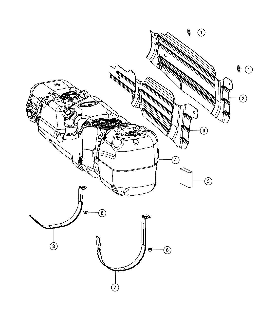 Ram 3500 Shield. Fuel tank, fuel tank heat. [34 - 55398518AB ...