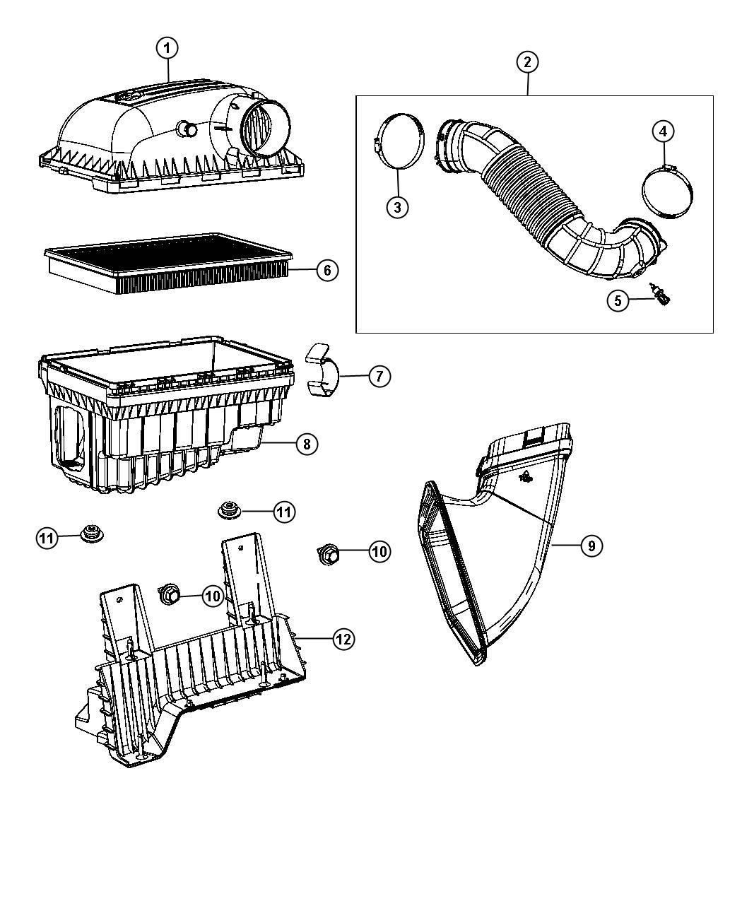 Diagram Air Cleaner. for your 2005 Dodge Ram 1500   