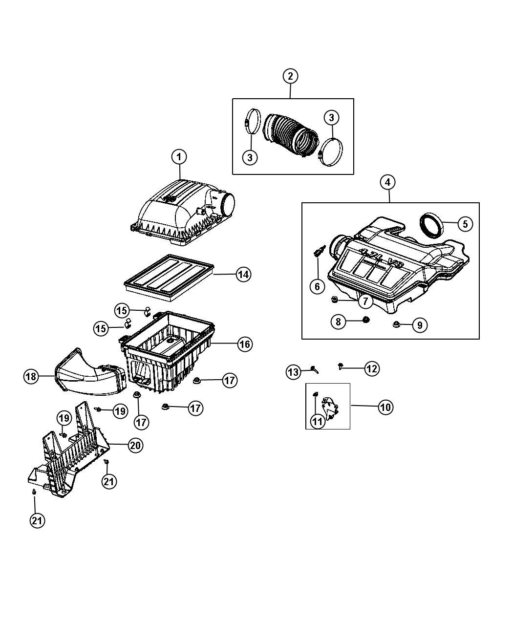 Diagram Air Cleaner. for your 2005 Dodge Ram 1500   