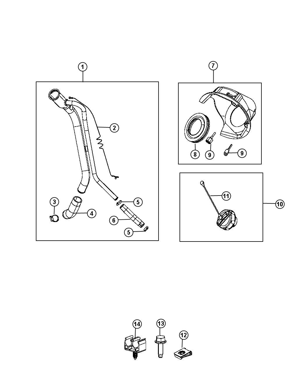 Diagram Fuel Tank Filler Tube. for your Dodge Ram 3500  