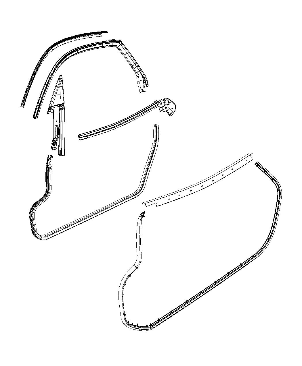 Diagram Weatherstrips, Front Door. for your 2002 Chrysler 300  M 