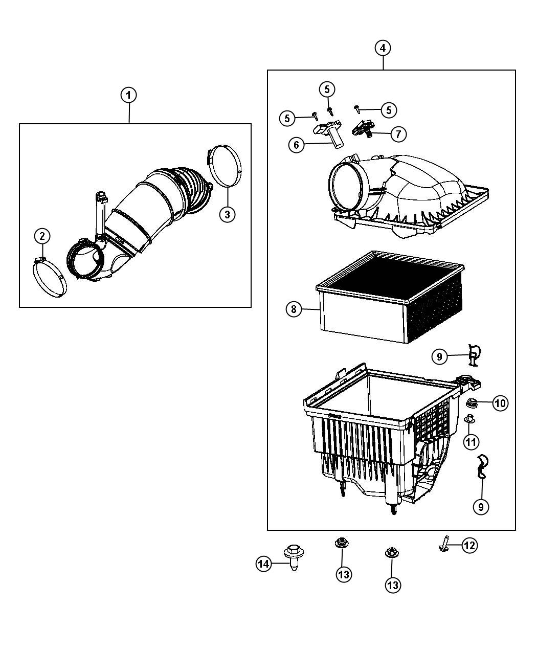 Diagram Air Cleaner. for your Ram 5500  