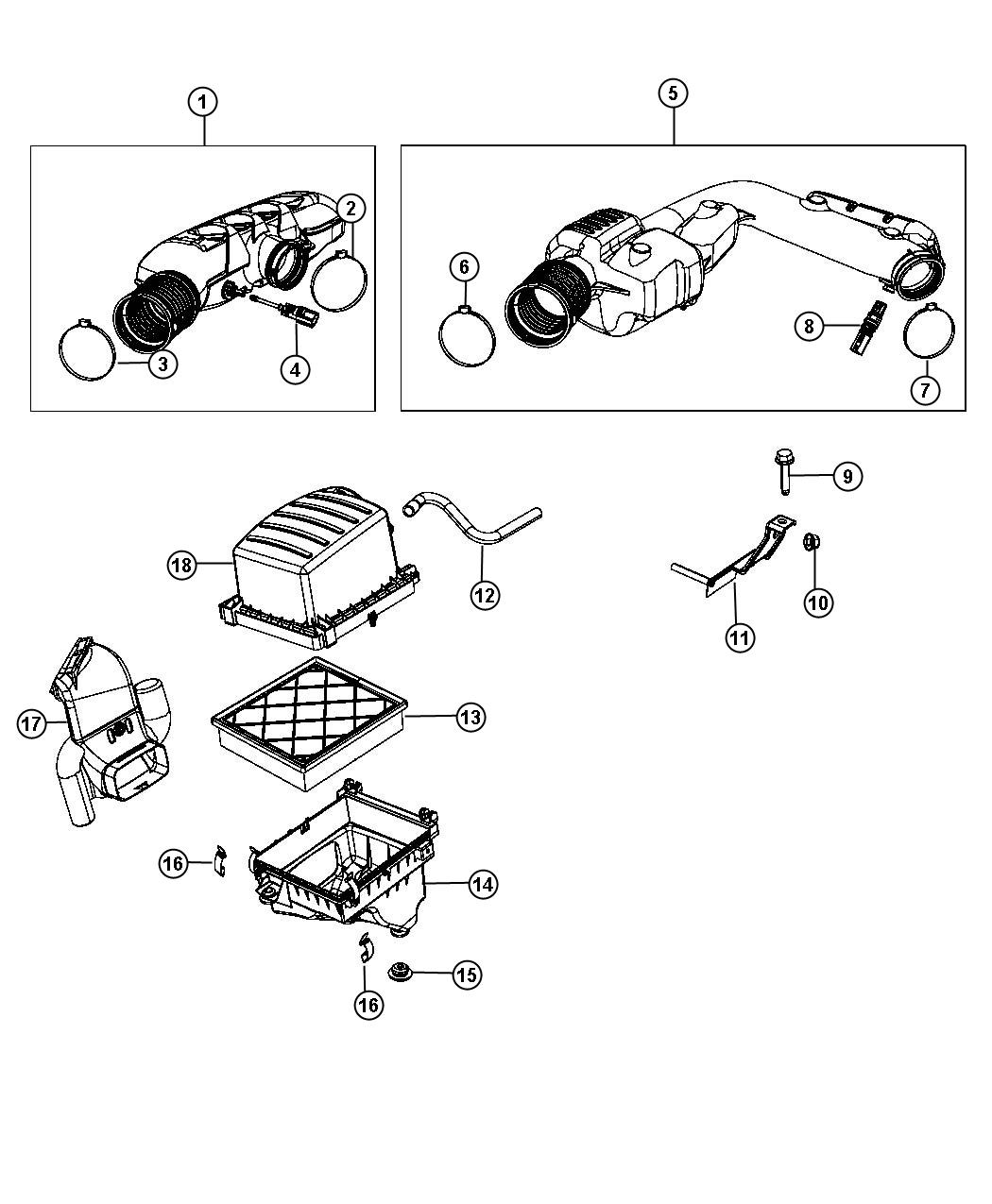 Diagram Air Cleaner. for your 2005 Jeep Grand Cherokee   