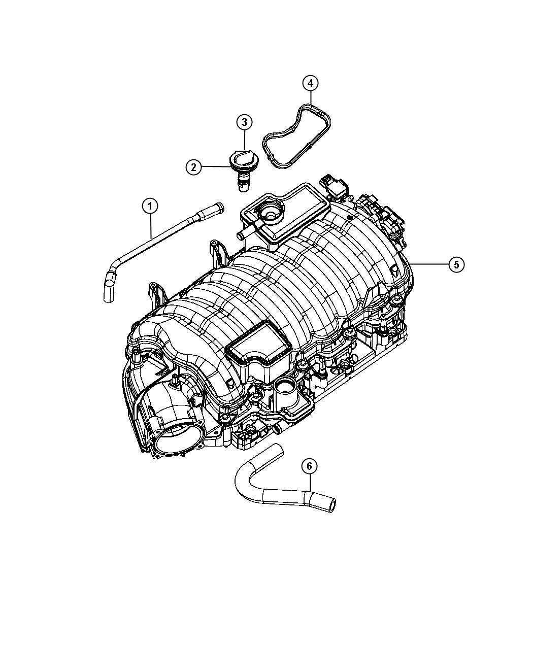 2022 Ram 1500 Hose Pcv Valve To Intake Manifold 05038500ab Chrysler Jeep Dodge City 9878
