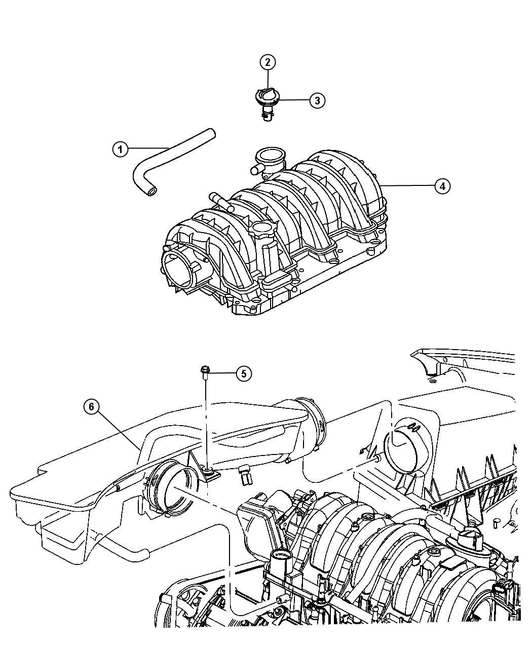 Diagram Crankcase Ventilation 5.7L [5.7L V8 MDS VVT ENGINE]. for your Jeep