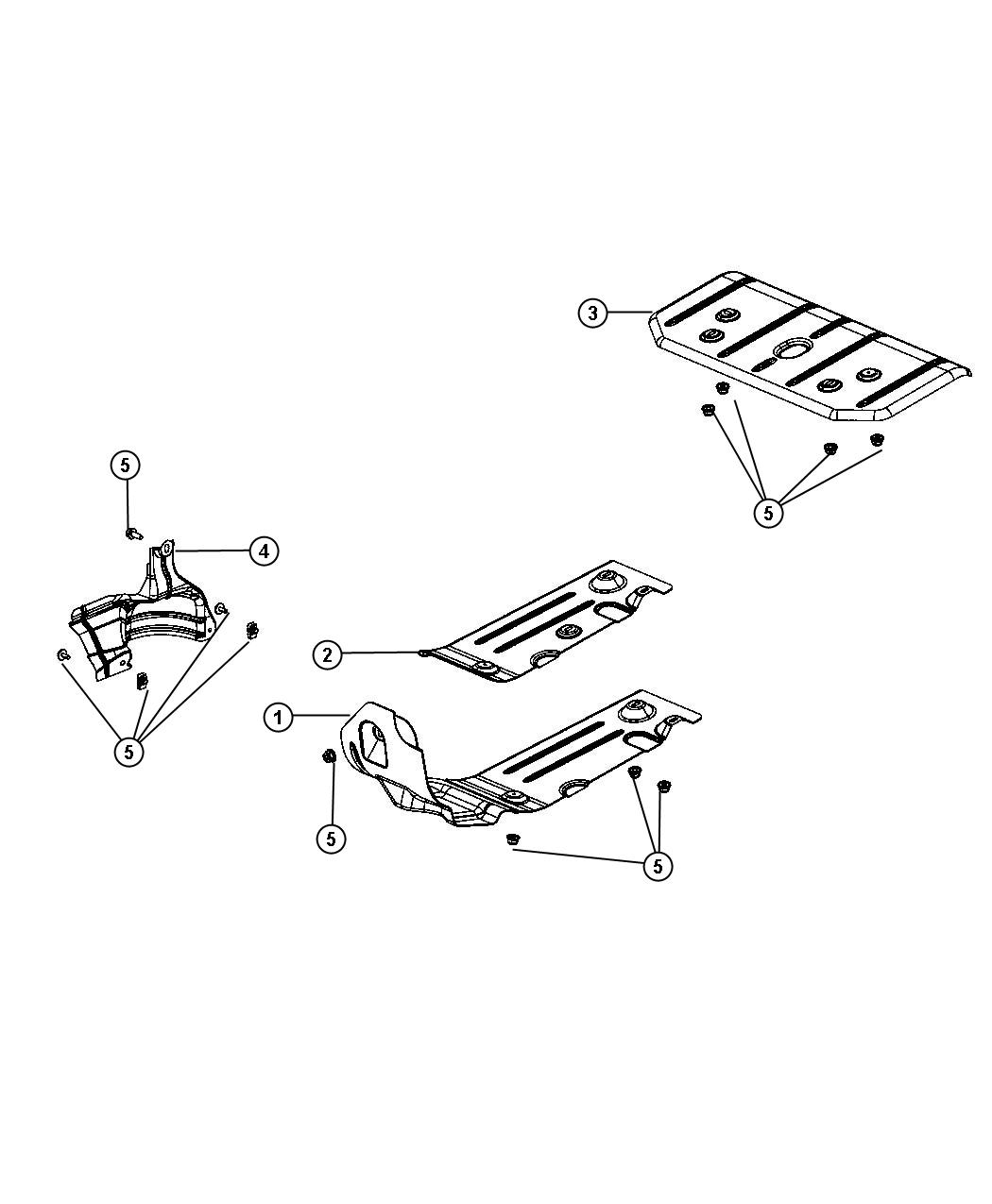 Diagram Exhaust System Heat Shields. for your Jeep Wrangler  